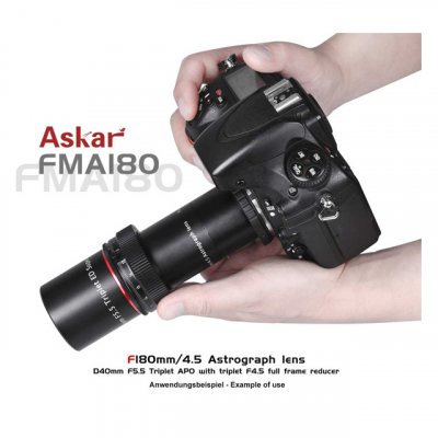 Askar 180 mm f/4,5 APO Teleobjektiv - Reiserefraktor - Leitrohr und Spektiv