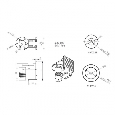 ZWO Adapter f�r EAF Motorfokussierer an Celestron C8 & C9,25