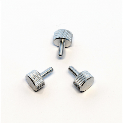 3 R�ndelschrauben aus Aluminium in niedriger Bauform, M3x10