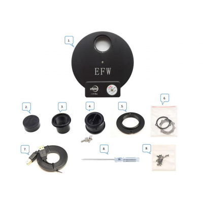 ZWO Motorisiertes Filterrad f�r 8x 1,25 Filter und 8x 31mm Filter