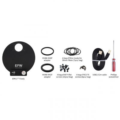 ZWO USB Filterrad f�r 7x 2 Filter