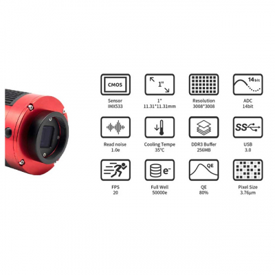 ZWO Farb Astro Kamera ASI 533MC-PRO Refurbished