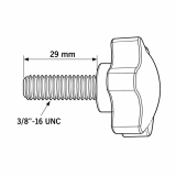 1x Sterngriff Schraube 3/8 UNC 1.1 (29mm) (ZWO AM3, AM5, AM5N und AM7 u.a.)
